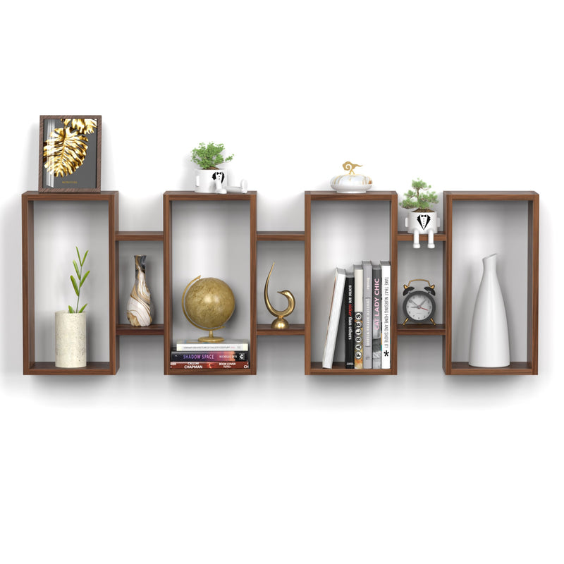 Steda Wall Mount Bookshel(Brown Maple)