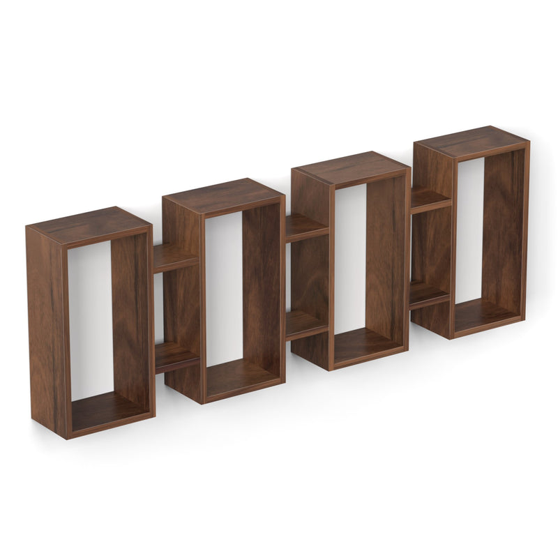 Steda Wall Mount Bookshel(Brown Maple)