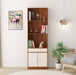 Seonn Bookshelf Cabinet with Storage Shelves & Drawer |Walnut