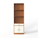 Seonn Bookshelf Cabinet with Storage Shelves & Drawer |Walnut