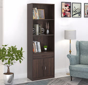 Seonn Bookshelf Cabinet with Storage Shelves & Drawer |Wenge