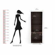 Seonn Bookshelf Cabinet with Storage Shelves & Drawer |Wenge