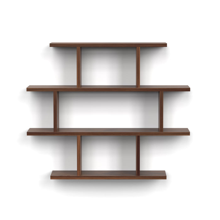 Senara-4 Layer Wall Mount Design Engineering Wood Bookshelf Filing Cabinet Books Rack Organizer for Décor Display for Library Living room Study Room (Color - Brown Maple)
