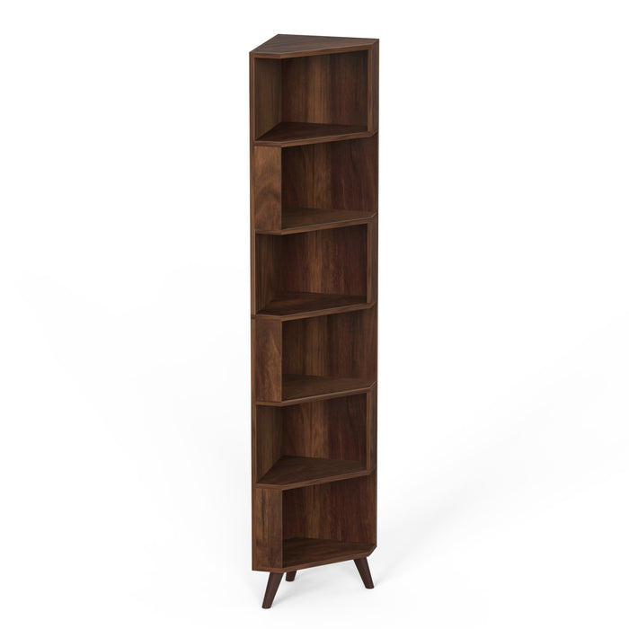 Veluno Corner Shelf Bookshelf Cabinet Book Rack Organizer with Shelves for Storage Décor Display Cabinet Floor Standing for Living Room Home Library
