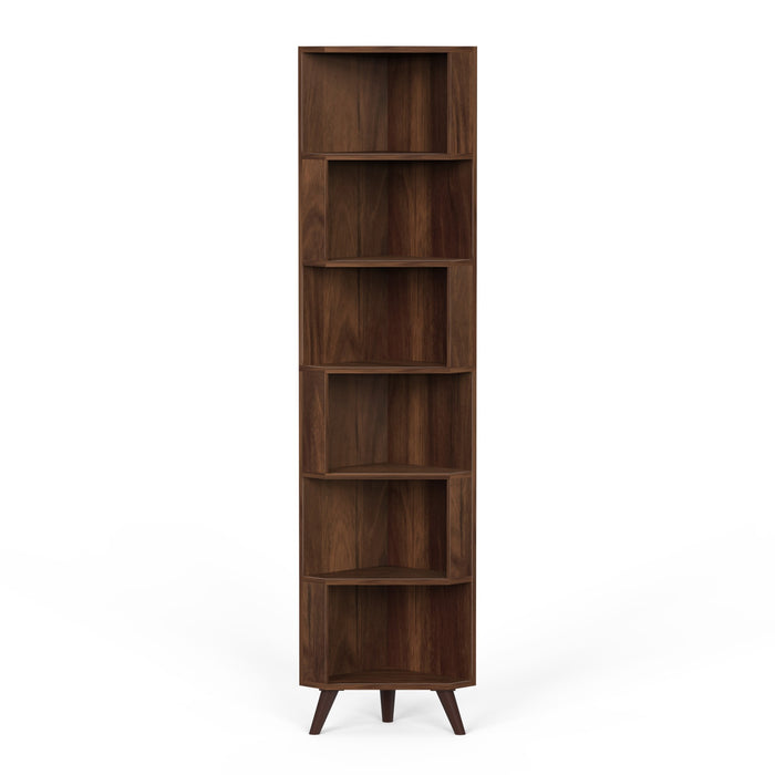 Veluno Corner Shelf Bookshelf Cabinet Book Rack Organizer with Shelves for Storage Décor Display Cabinet Floor Standing for Living Room Home Library