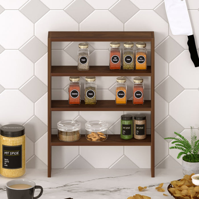 Yobeo 4 Tier Engineering Wood Spice Masala Rack Shelf Stand Organizer/Spice Bottle Display Rack & Cup Stand for Home & Kitchen, DIY (Do it Yourself)