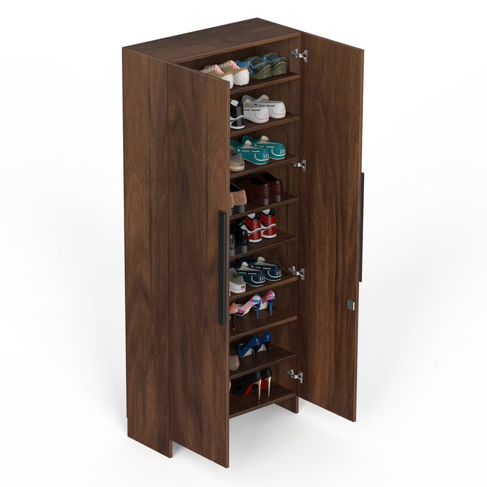 Brooklyn Highline Multipurpose Shoe Rack, Storage File Cabinet Organizer, Slipper Footwear Stand can Store Up to 28 Pairs for Living Room Home DIY (Brown Maple) (75.7 x 31.7 x 180) CM