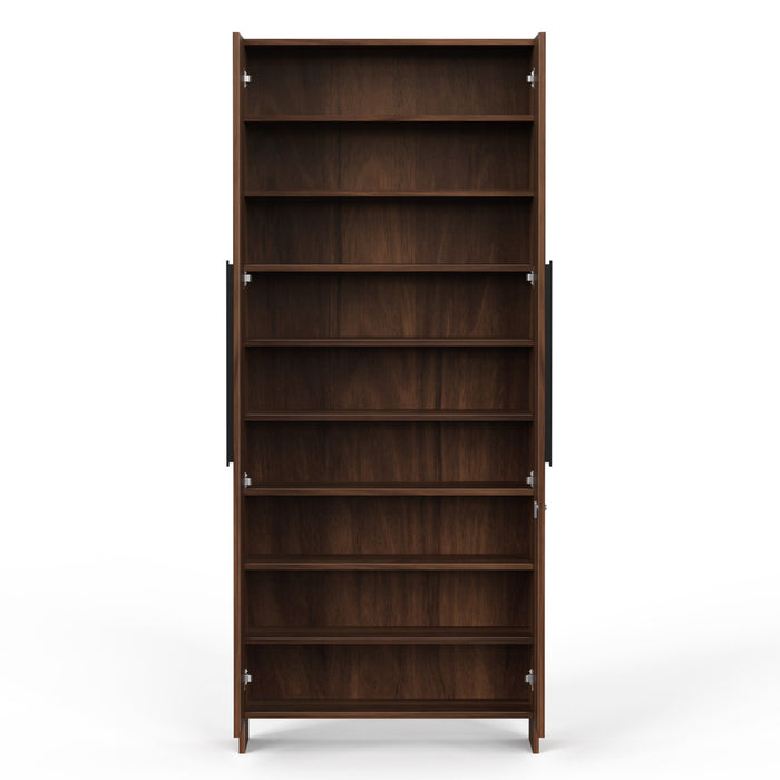 Brooklyn Highline Multipurpose Shoe Rack, Storage File Cabinet Organizer, Slipper Footwear Stand can Store Up to 28 Pairs for Living Room Home DIY (Brown Maple) (75.7 x 31.7 x 180) CM