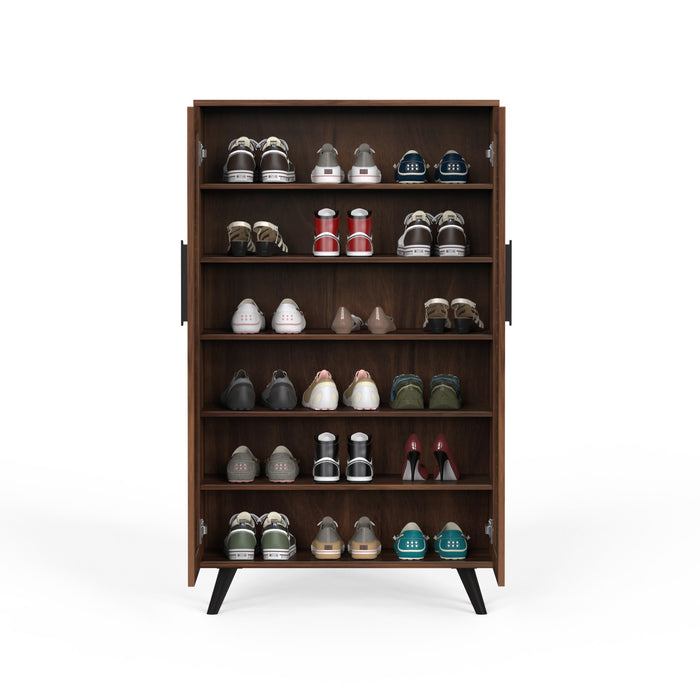 Carlem Tall Design 2 Doors Shoe Rack Cabinet Slipper Footwear Stand Or Bluewud