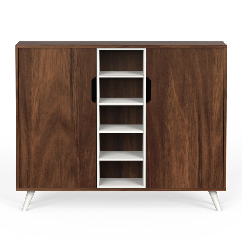 Furlyn 2 doors shoe rack cabinet store upto 25 pairs for home (Brown Maple & White)