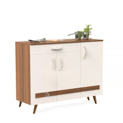 Kaspen Shoe Rack |Walnut & White