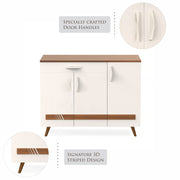 Kaspen Shoe Rack |Walnut & White