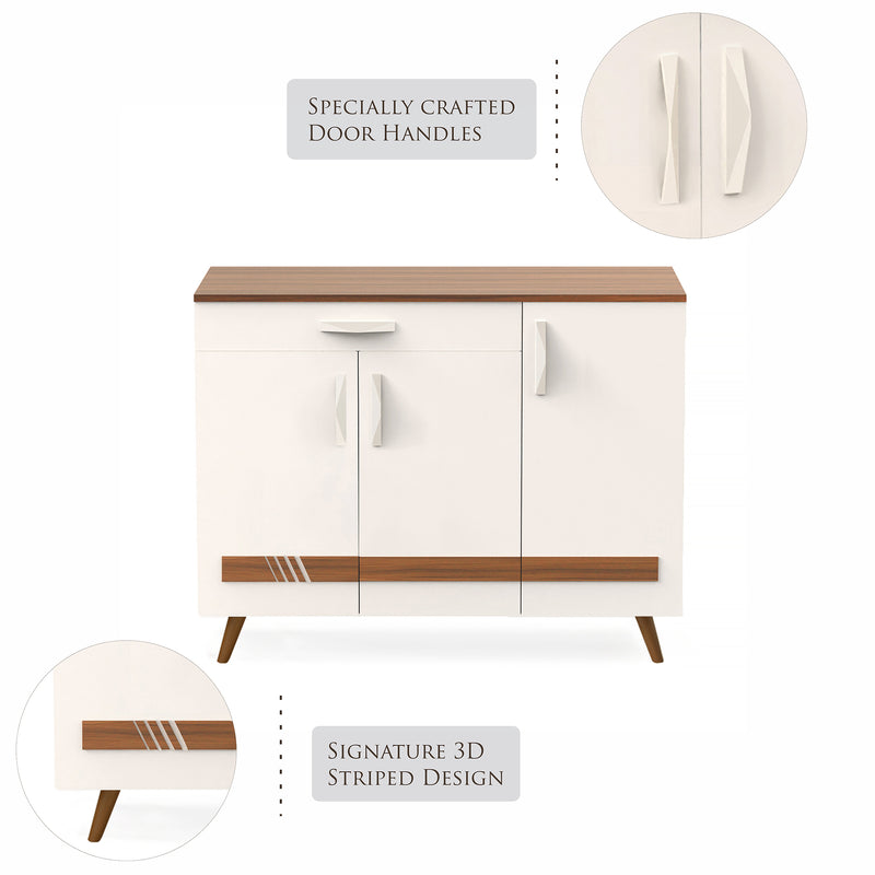 Kaspen Shoe Rack |Walnut & White