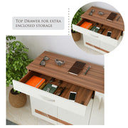 Kaspen Shoe Rack |Walnut & White