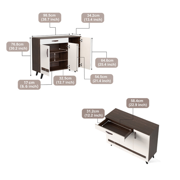 Kaspen Shoe Rack |Wenge & White
