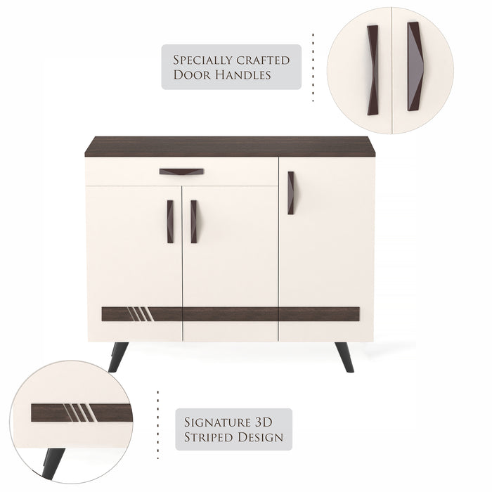 Kaspen Shoe Rack |Wenge & White