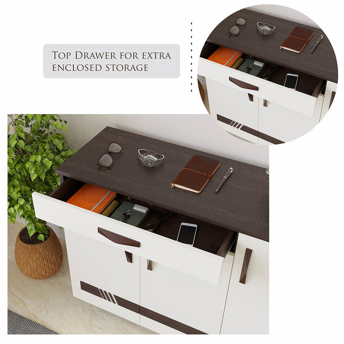 Kaspen Shoe Rack |Wenge & White