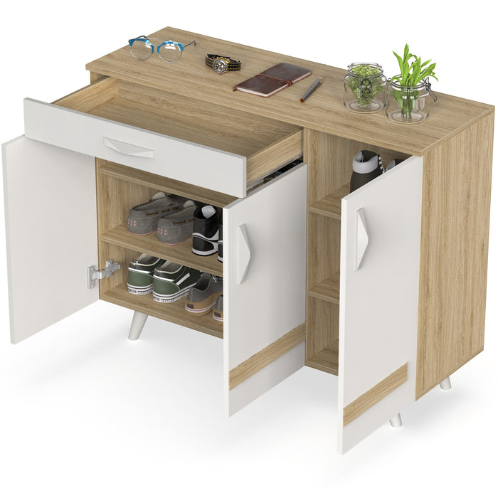Kaspen Shoe Rack |European Oak & White