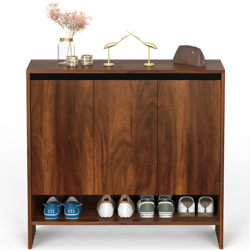 Mavis Engineered Wood 3 Doors Shoe Rack Cabinet for Slipper Footwear