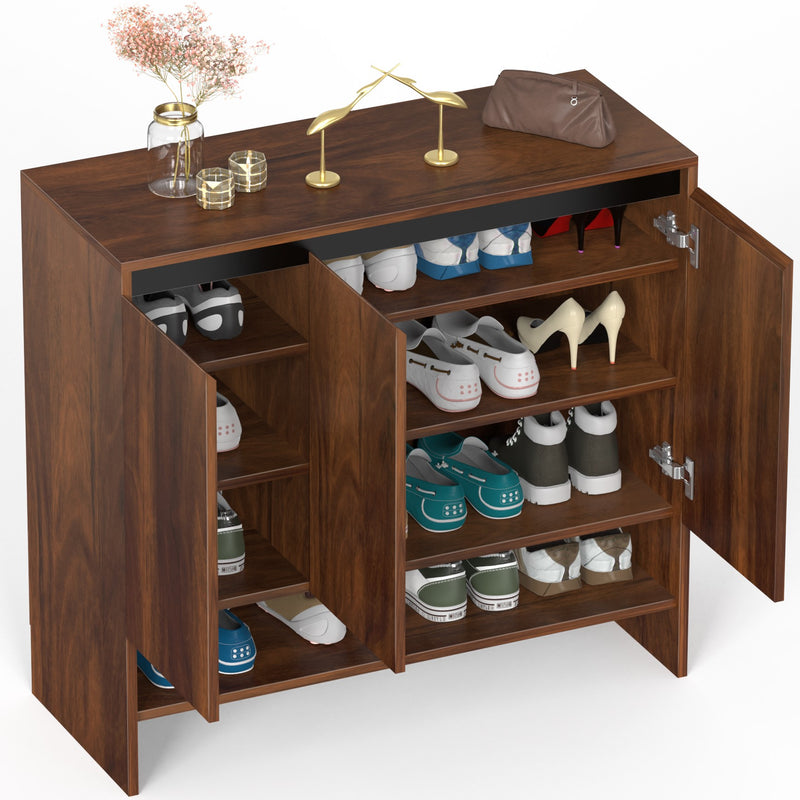 Mavis Engineered Wood 3 Doors Shoe Rack Cabinet for Slipper Footwear