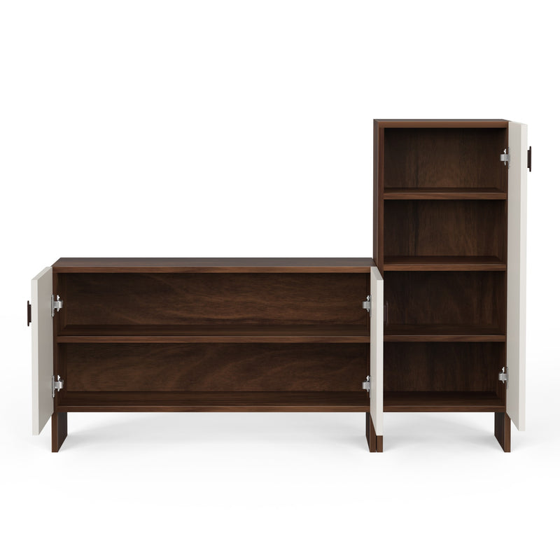 Sayona Seating & Tall Storage Wooden Shoe Rack with Door