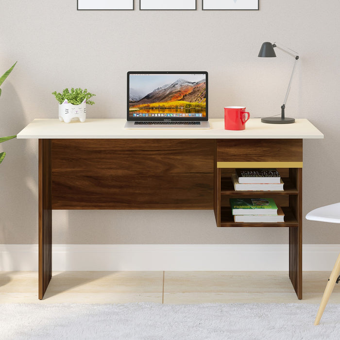 Amalet Study table (Brown Maple & Beige)