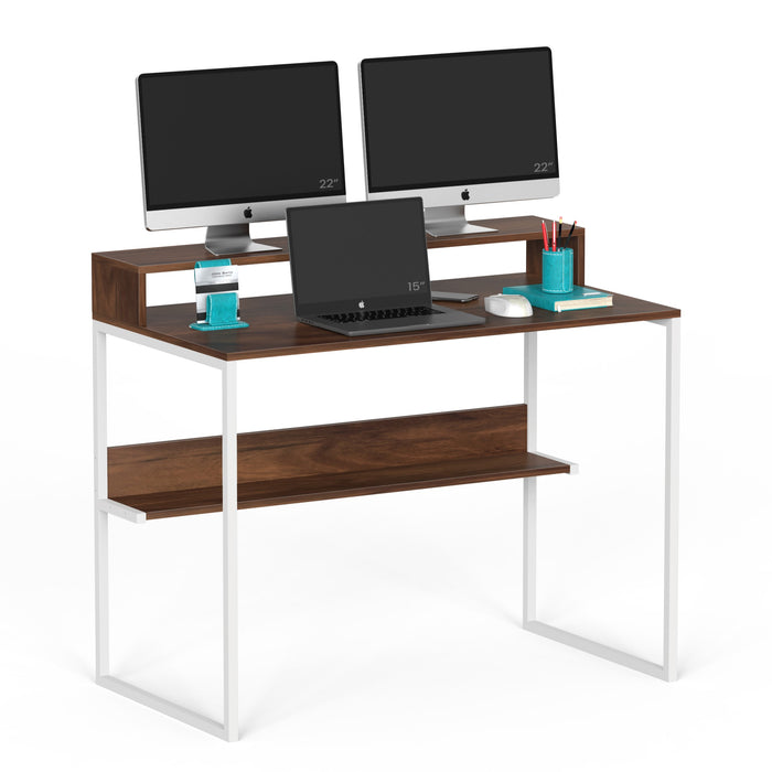 Corbyn Plus Study and Computer Laptop Table with Monitor Stand for Home or Office, WFH Desk, with Shelves Storage for Books and Décor Display, DIY(Do It Yourself)