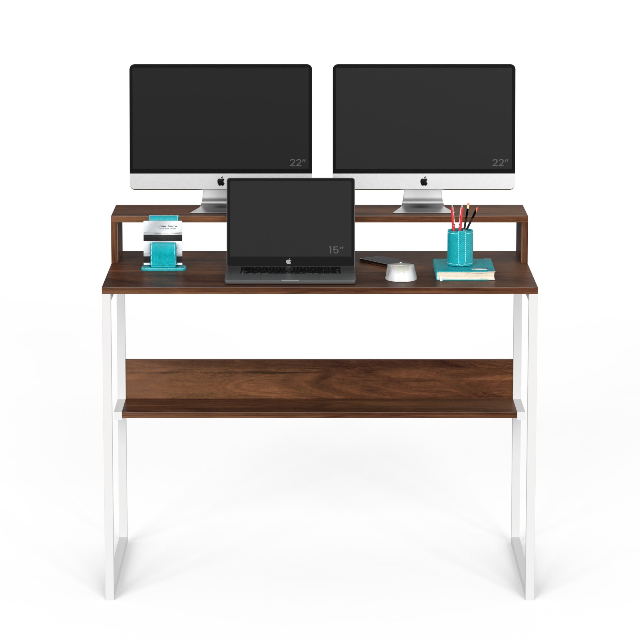 Corbyn Plus Study and Computer Laptop Table with Monitor Stand — Bluewud