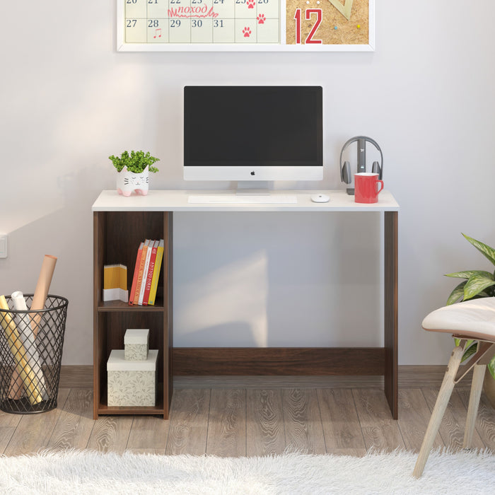 Mallium Study Table - Without Keyborad Slider |Maple & White