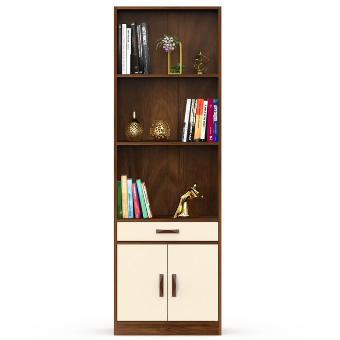 Seonn Bookshelf Cabinet with Storage Shelves & Drawer |Maple