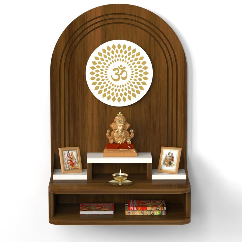 Siddhi Wall Mounted Pooja Mandir / Temple (Maple & White)