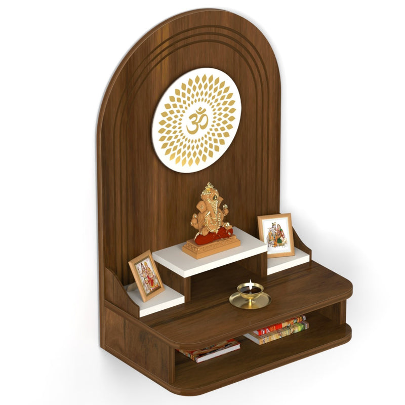 Siddhi Wall Mounted Pooja Mandir / Temple (Maple & White)