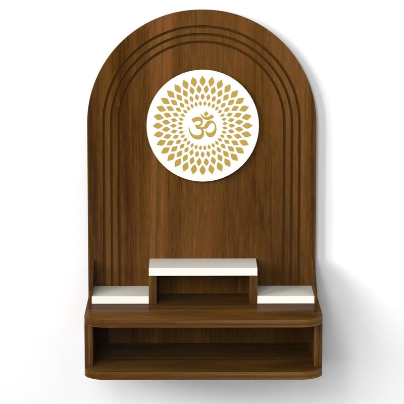 Siddhi Wall Mounted Pooja Mandir / Temple (Maple & White)