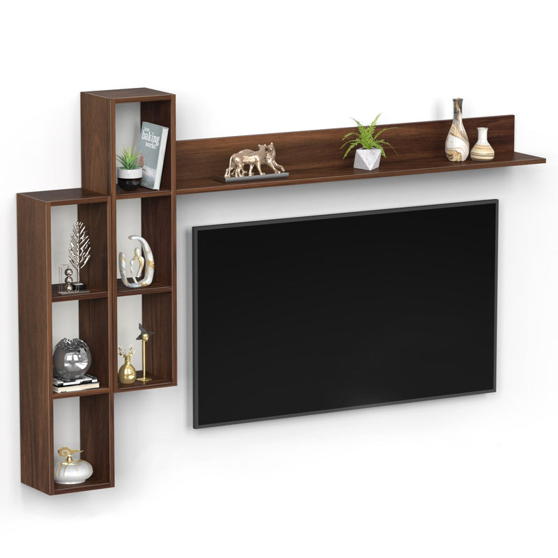 Miltra Wall Mount TV Top Shelf TV Unit  (Brown Maple - DIY)