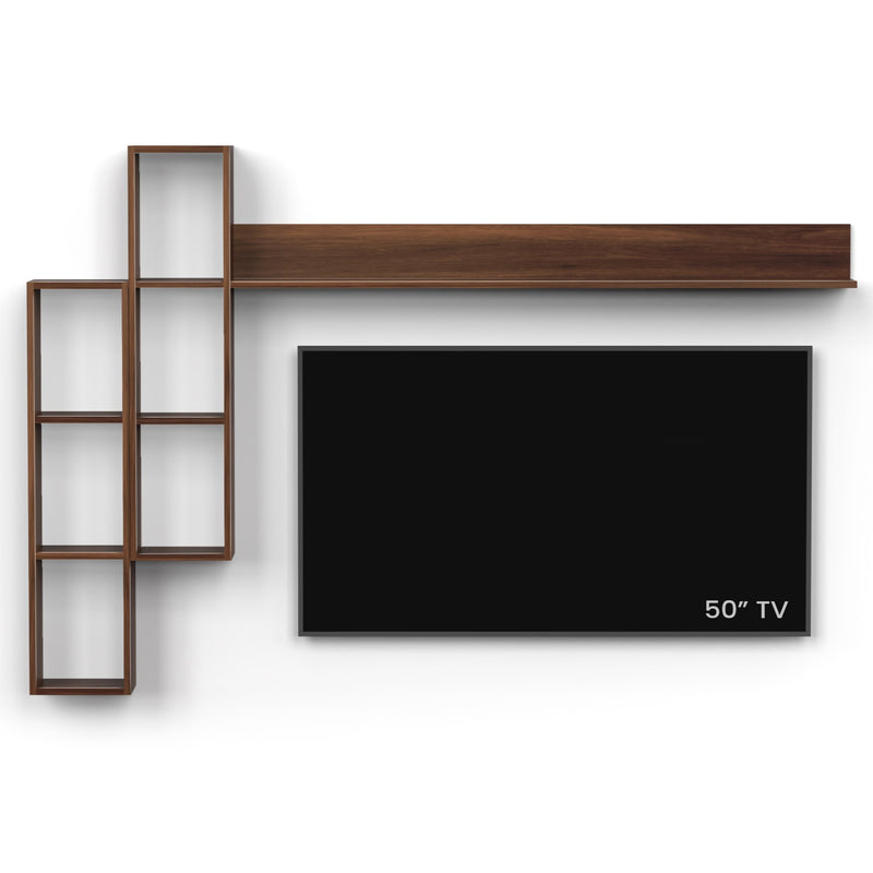 Miltra Wall Mount TV Top Shelf TV Unit  (Brown Maple - DIY)