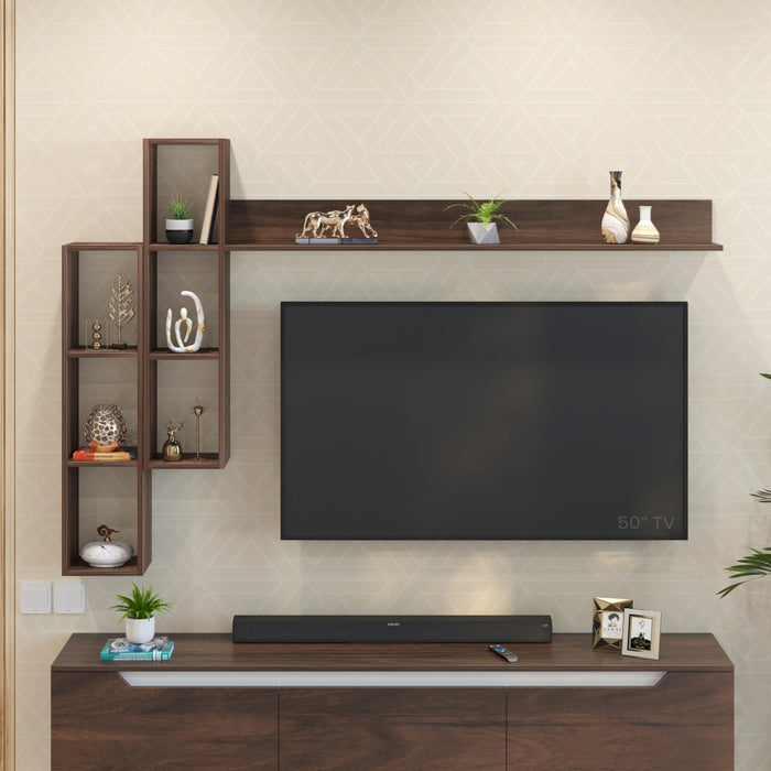 Miltra Wall Mount TV Top Shelf TV Unit  (Brown Maple - DIY)