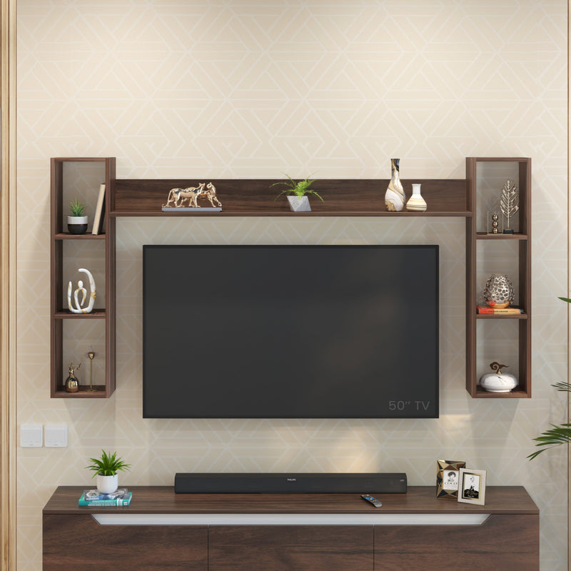 Miltra Wall Mount TV Top Shelf TV Unit  (Brown Maple - DIY)
