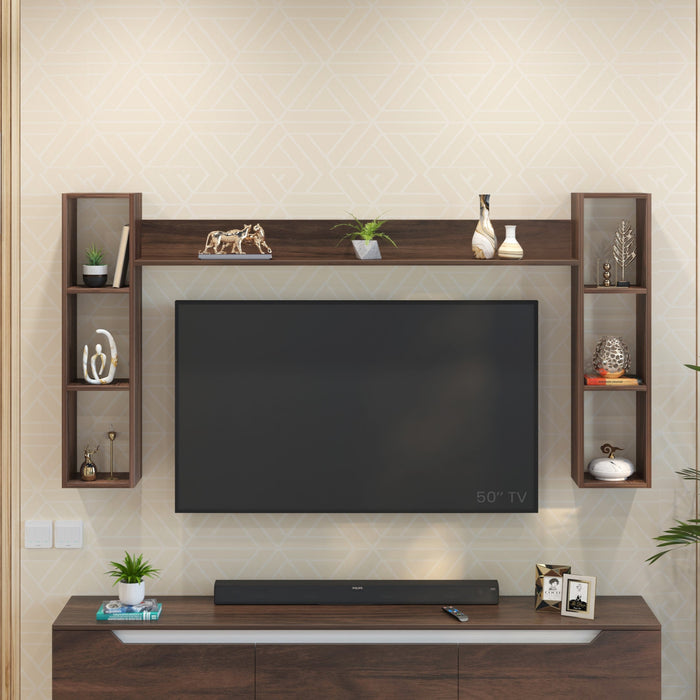 Miltra Wall Mount TV Top Shelf TV Unit  (Brown Maple - DIY)