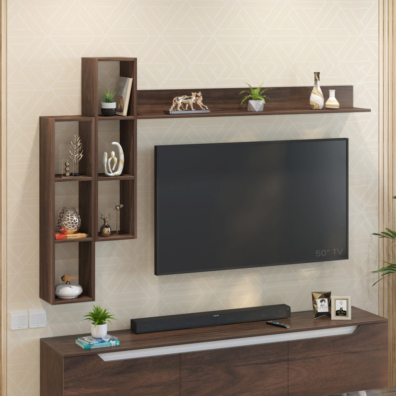 Miltra Wall Mount TV Top Shelf TV Unit  (Brown Maple - DIY)