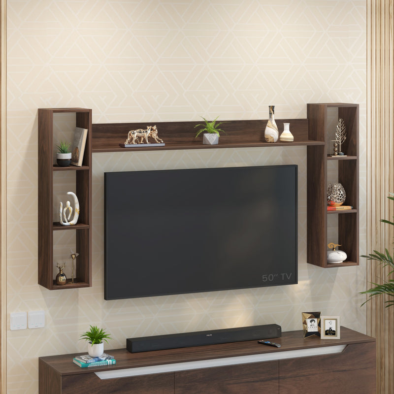 Miltra Wall Mount TV Top Shelf TV Unit  (Brown Maple - DIY)