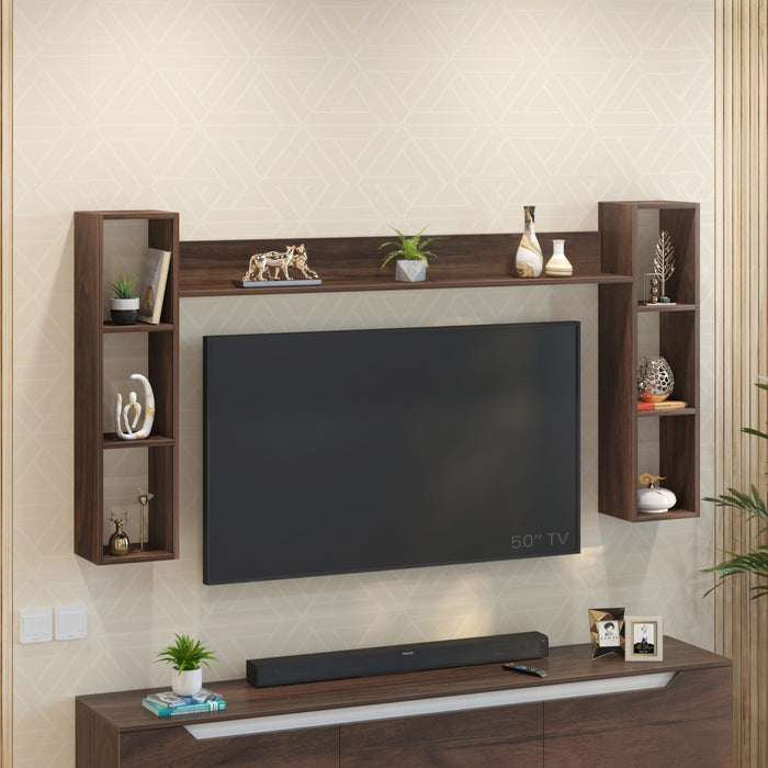 Miltra Wall Mount TV Top Shelf TV Unit  (Brown Maple - DIY)