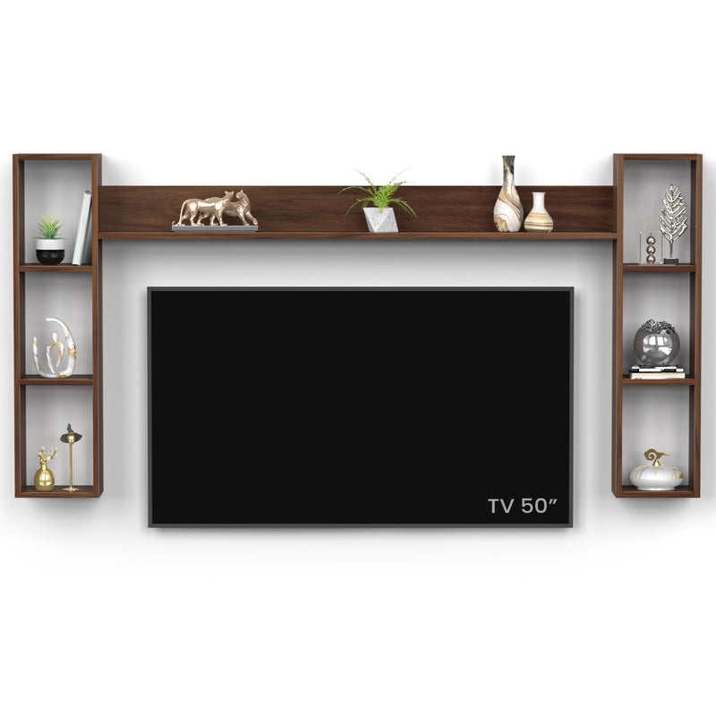 Miltra Wall Mount TV Top Shelf TV Unit  (Brown Maple - DIY)