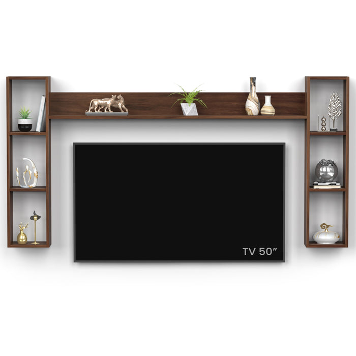 Miltra Wall Mount TV Top Shelf TV Unit  (Brown Maple - DIY)