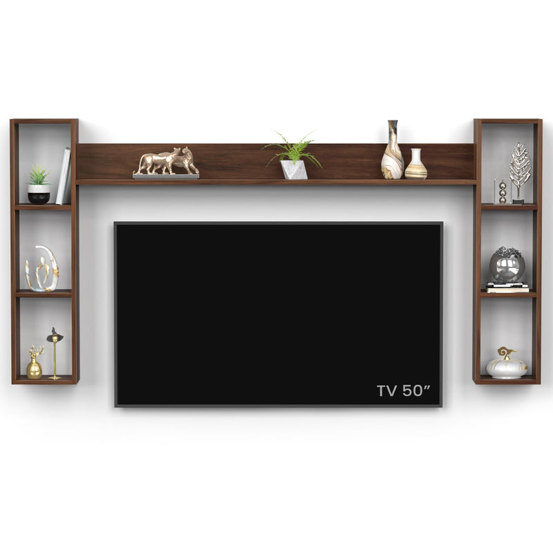 Miltra Wall Mount TV Top Shelf TV Unit  (Brown Maple - DIY)