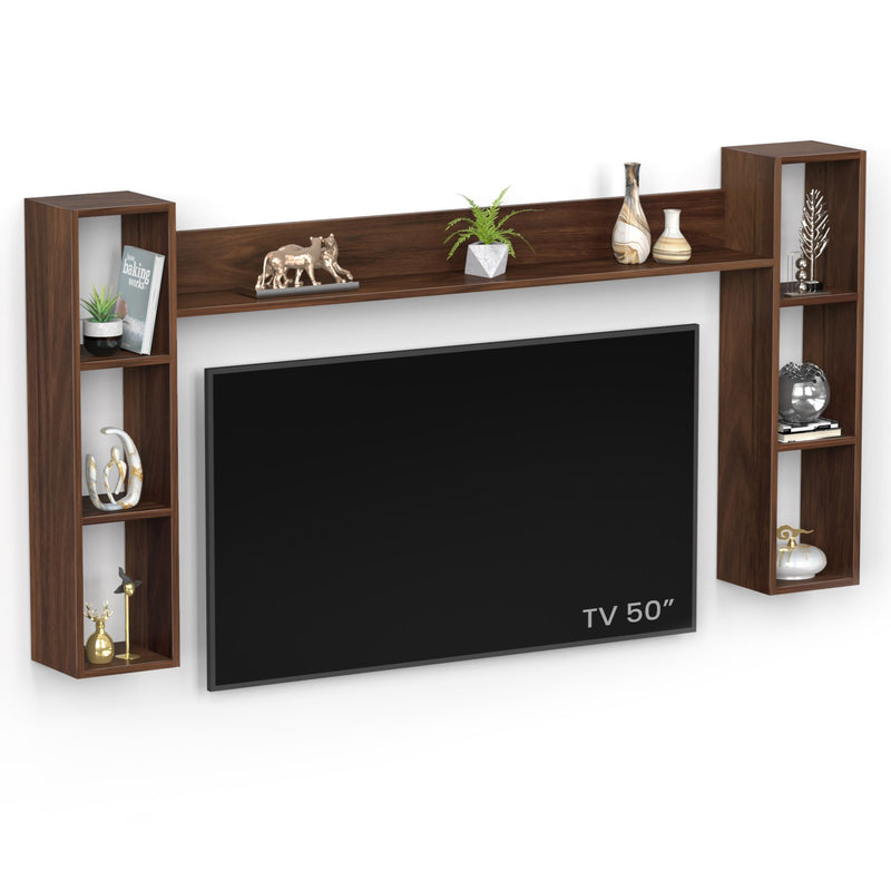 Miltra Wall Mount TV Top Shelf TV Unit  (Brown Maple - DIY)