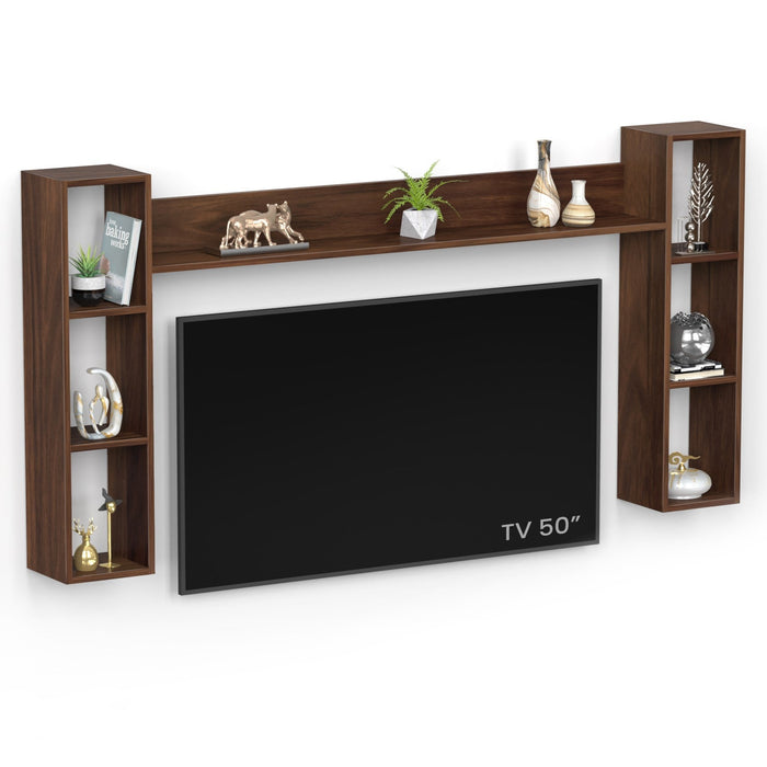 Miltra Wall Mount TV Top Shelf TV Unit  (Brown Maple - DIY)