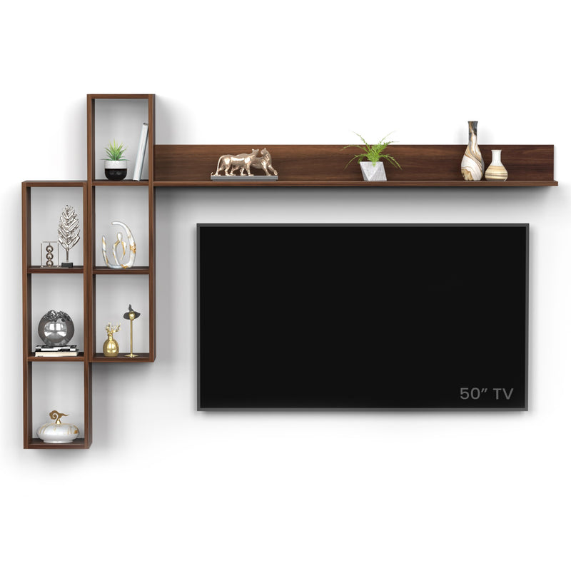 Miltra Wall Mount TV Top Shelf TV Unit  (Brown Maple - DIY)