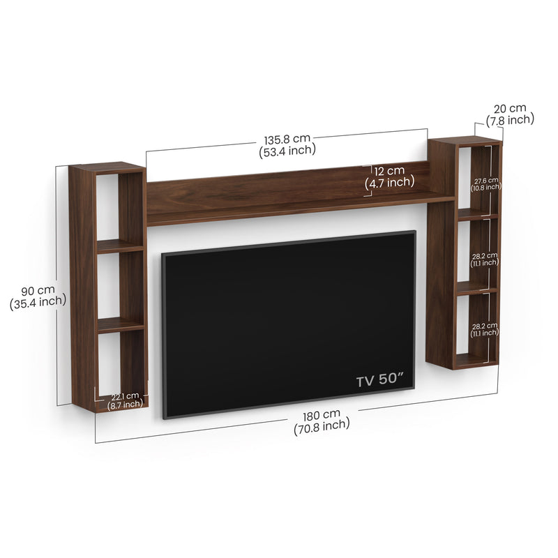 Miltra Wall Mount TV Top Shelf TV Unit  (Brown Maple - DIY)