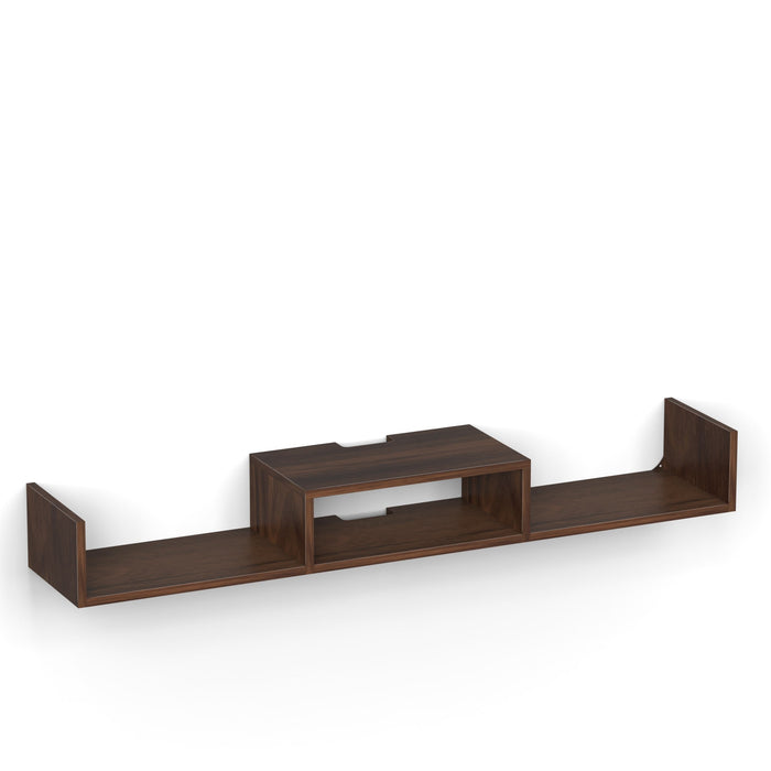 Aero Engineering Wood Wall Mount TV Entertainment Unit Set Top Box Stand/TV Cabinet with Shelves for Books & Décor Display Unit Bed Living Room Large Upto 50 Inches