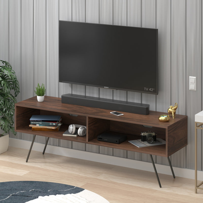 Averyl TV Unit & Cabinet ith Black Pencil Legs, Ideal for 55 Inches TV